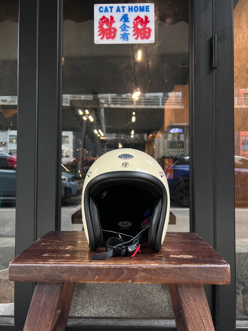 FAITH 500-TX Solid Color Low-Profile 3/4 Open-Face Helmet (Off-White)