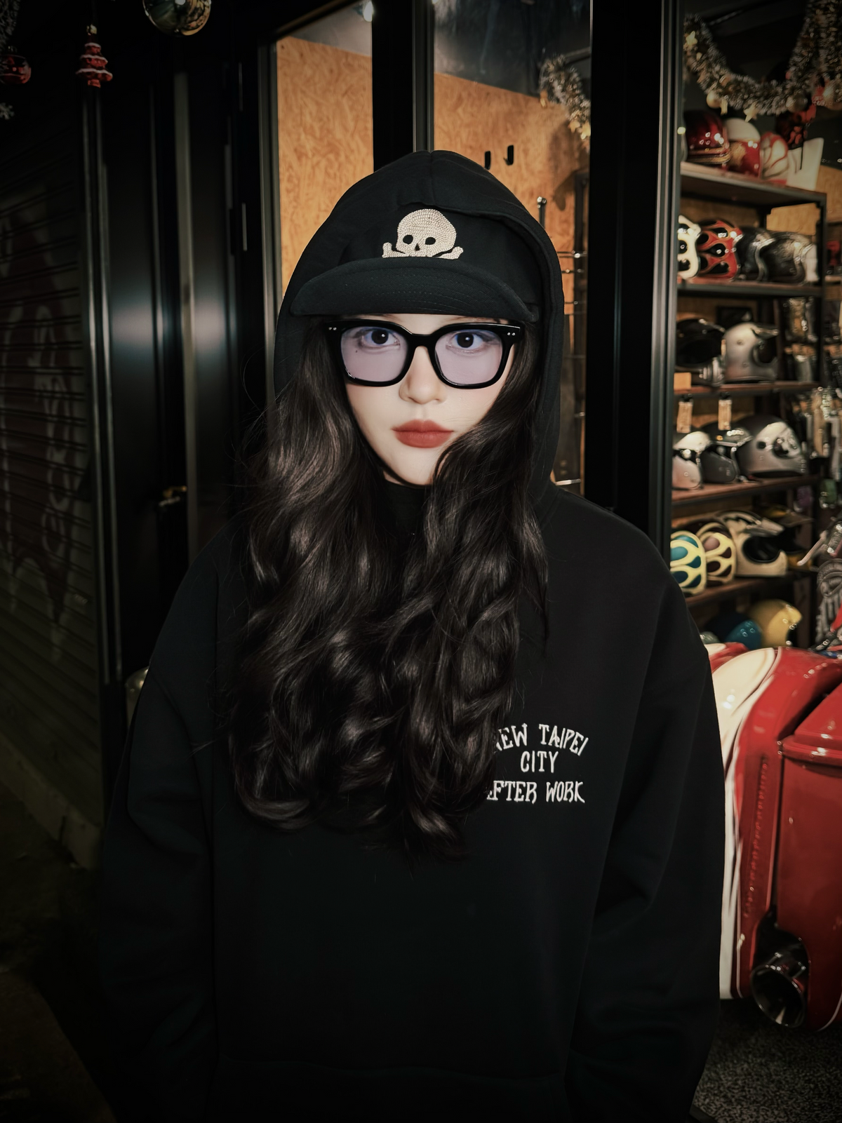 AFTERWORK SKULL HBT BASEBALL CAP (Black)