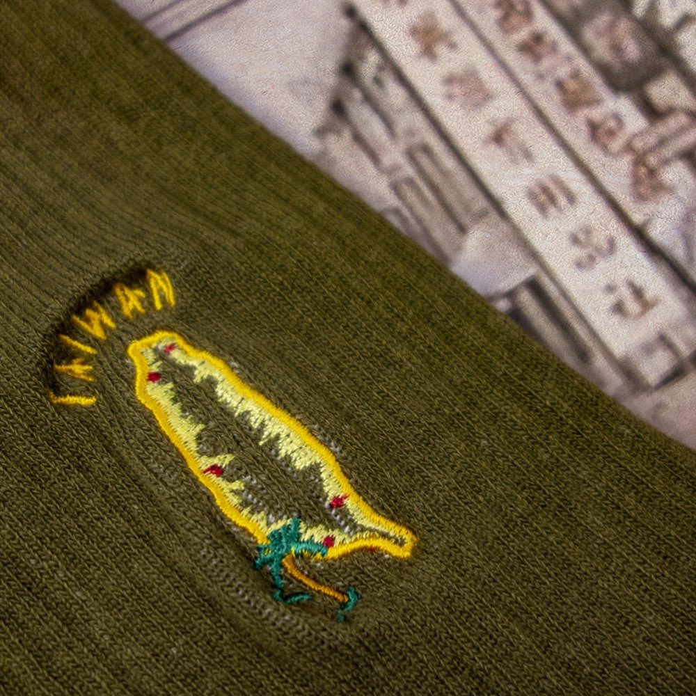 AFTERWORK "Taiwan Map" Embroidered Crew Socks