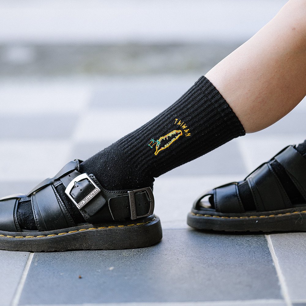 AFTERWORK "Taiwan Map" Embroidered Crew Socks