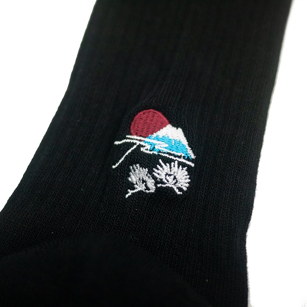AFTERWORK "Eastern Dragon & Mount Fuji" Embroidered Crew Socks (3-Pack Set)