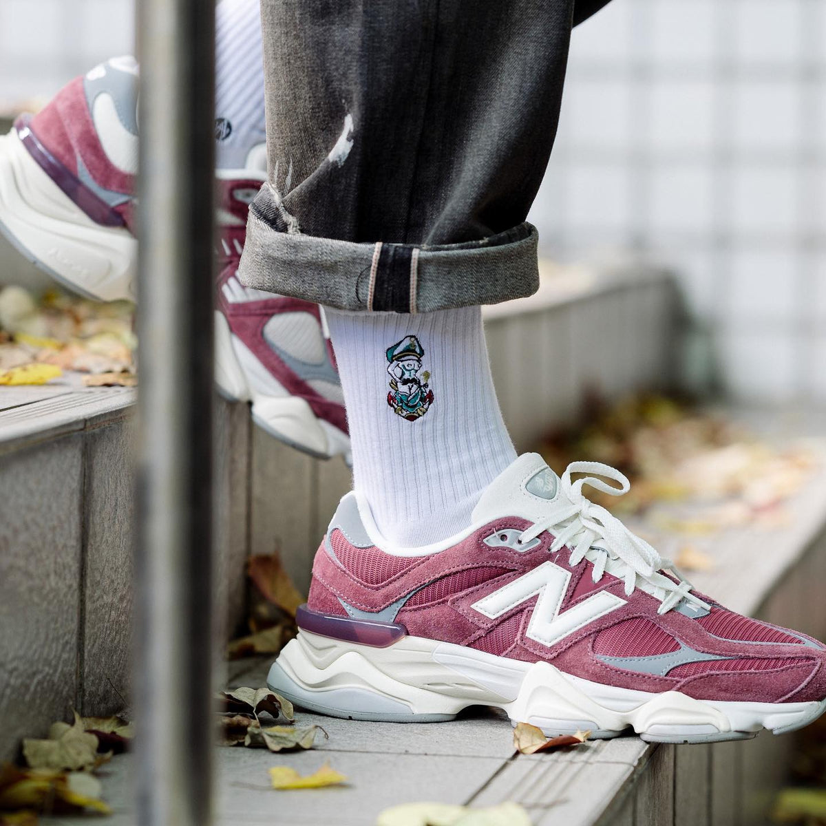 AFTERWORK "Vintage Captain Girl" Embroidered Crew Socks