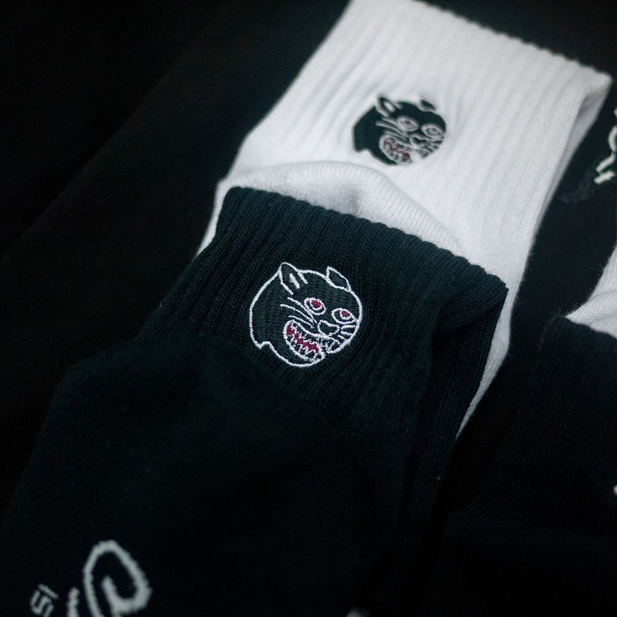 AFTERWORK "Tiger, Panther & Fortune" 3-Pack Embroidered Crew Socks