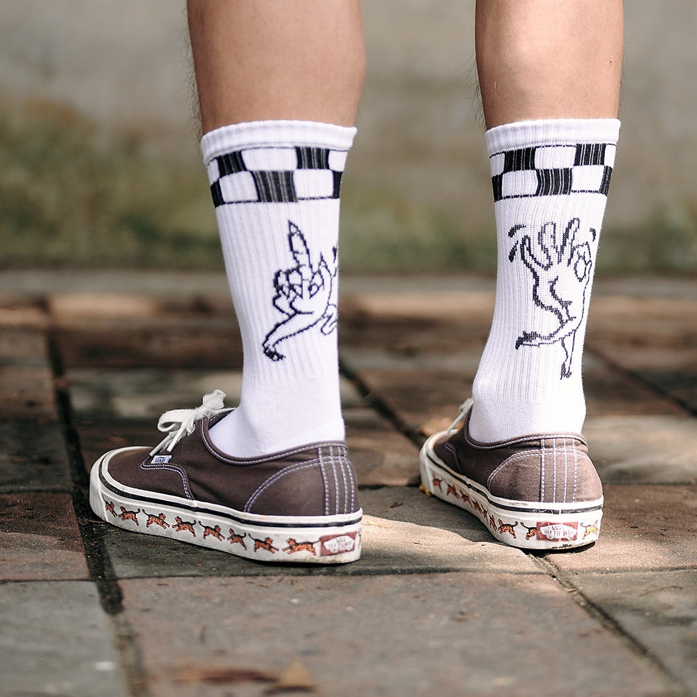 AFTERWORK Checkered Devil Hand Crew Socks