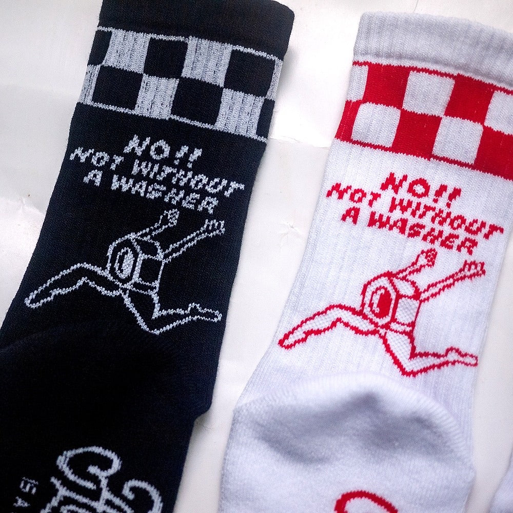 AFTERWORK Checkered "Washer & Bolt" Jacquard Crew Socks