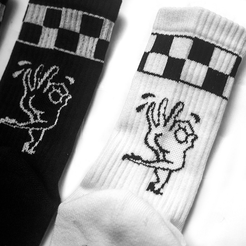 AFTERWORK Checkered Devil Hand Crew Socks