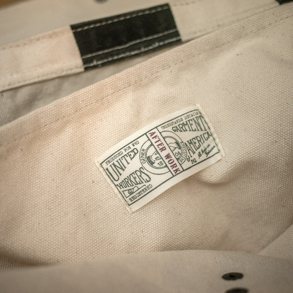 AFTERWORK Checkerboard Canvas Messenger Bag (Black & White / Retro U.S. Mail Bag Style)