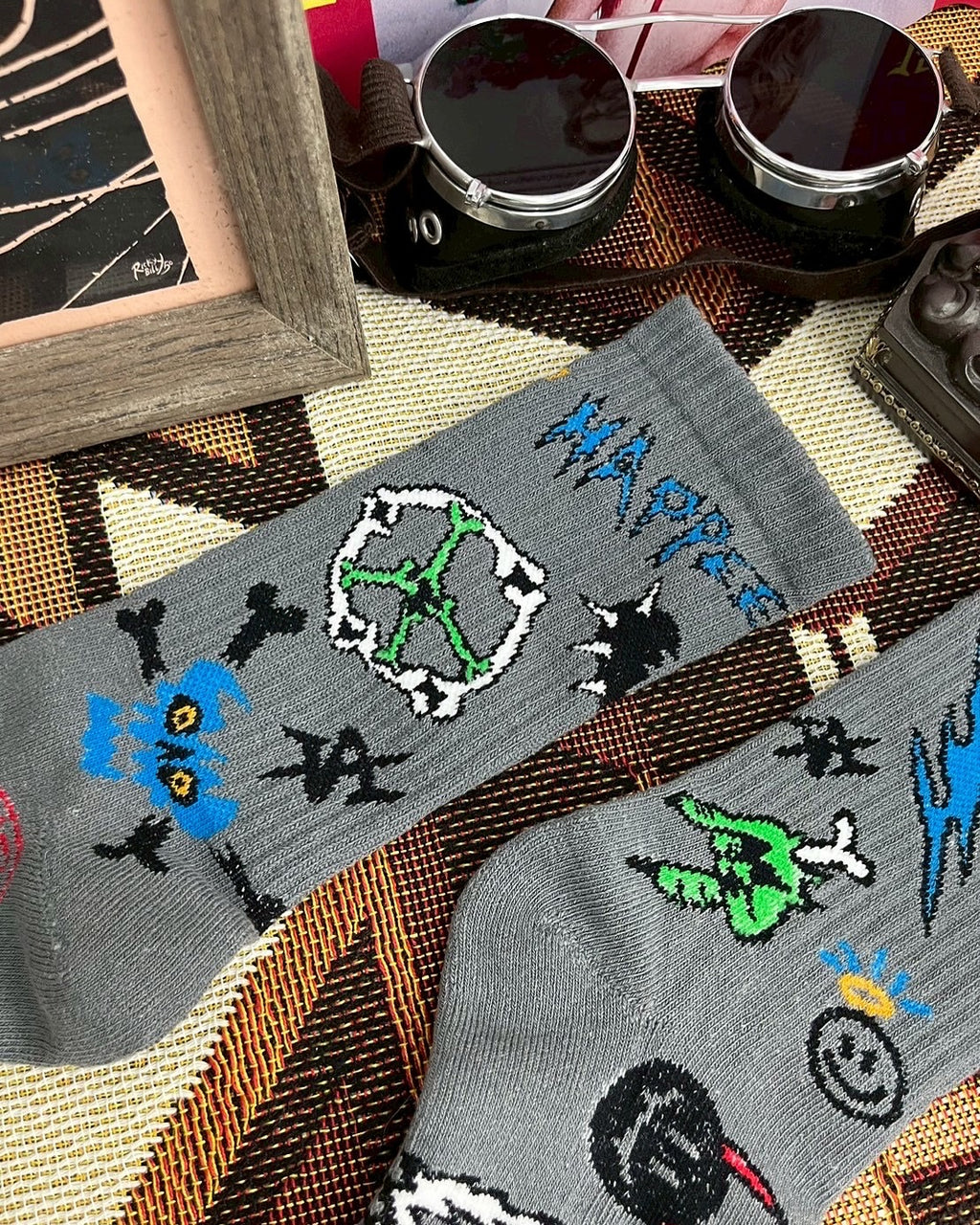 AFTERWORK x emeryouyangstudio EMR Collaboration Full Jacquard Crew Socks