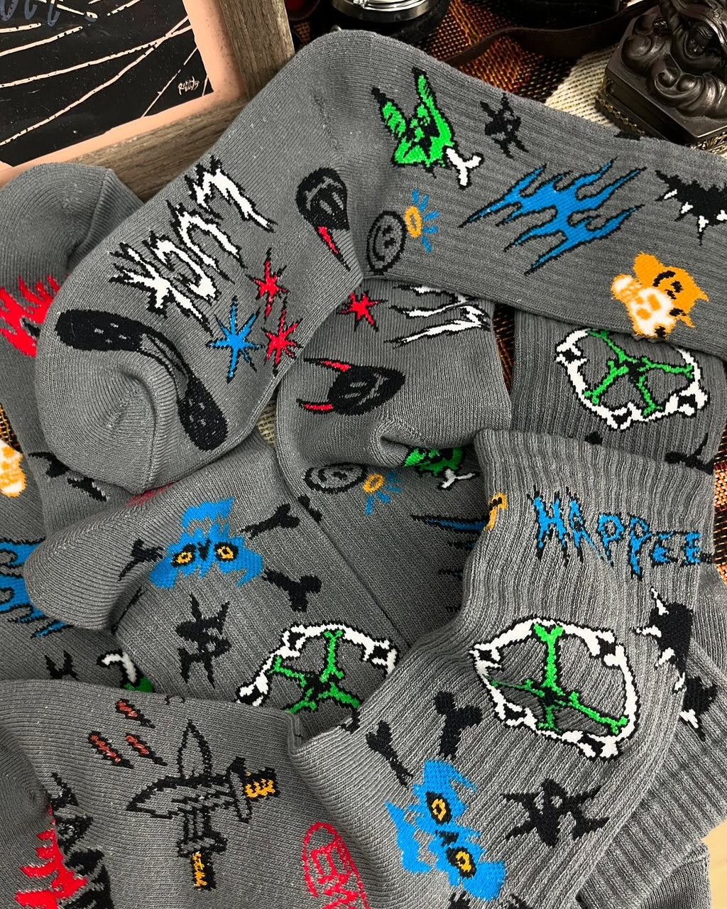 AFTERWORK x emeryouyangstudio EMR Collaboration Full Jacquard Crew Socks
