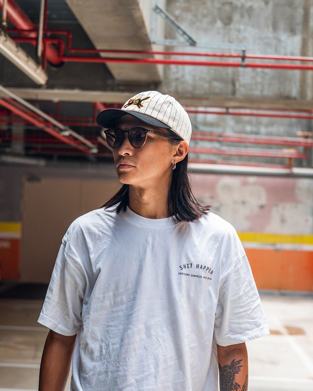 AFTERWORK 13 Flame Beige Cat Cap (Black HBT Stripe)