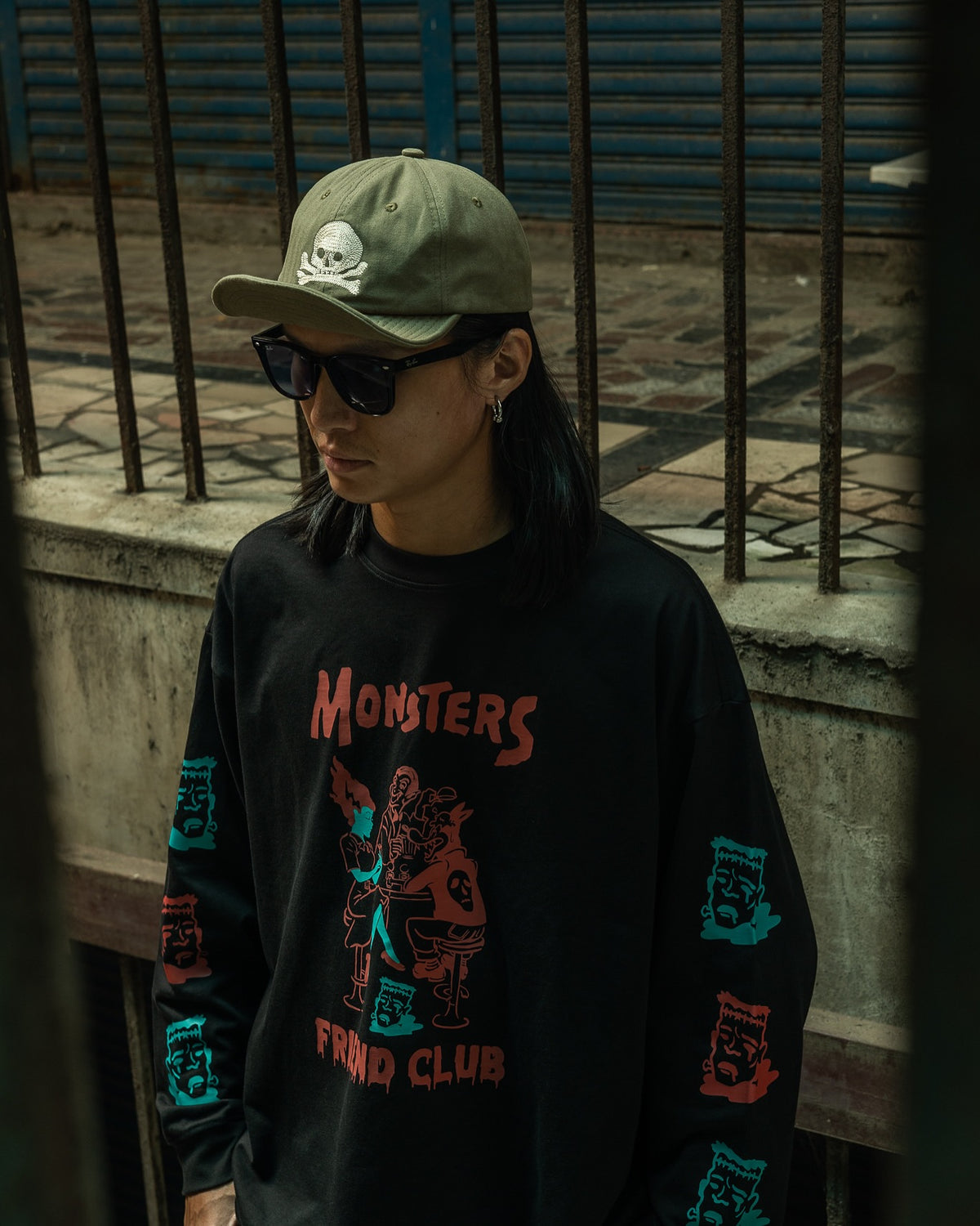 AFTERWORK SKULL HBT BASEBALL CAP (Army Green)