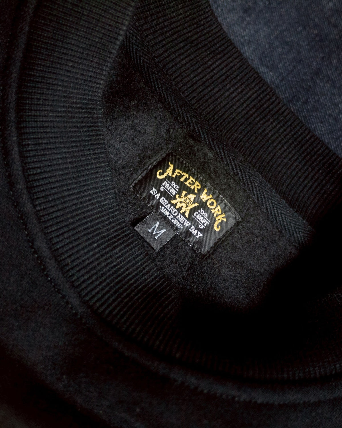 AFTERWORK 13 Flame Black Cat Crewneck Sweatshirt (Black / Multi-Technique Embroidery)