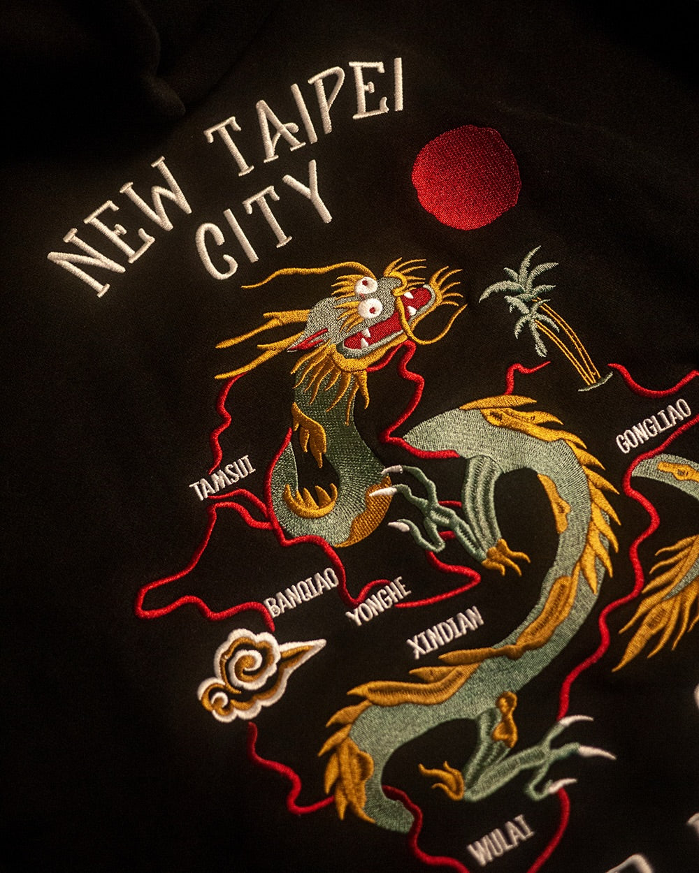 AFTERWORK New Taipei City of Dragon Hoodie (Black / Fully Embroidered Design)