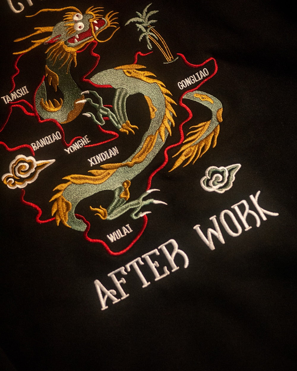 AFTERWORK New Taipei City of Dragon Hoodie (Black / Fully Embroidered Design)