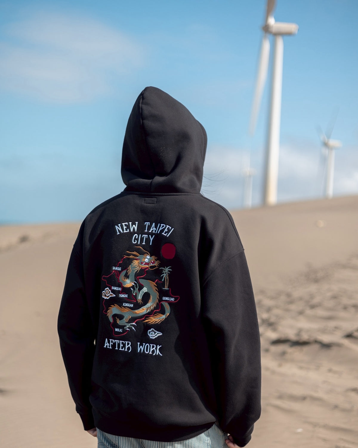 AFTERWORK New Taipei City of Dragon Hoodie (Black / Fully Embroidered Design)
