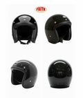FAITH 500-TX Solid Color Low-Profile 3/4 Open-Face Helmet (Black)