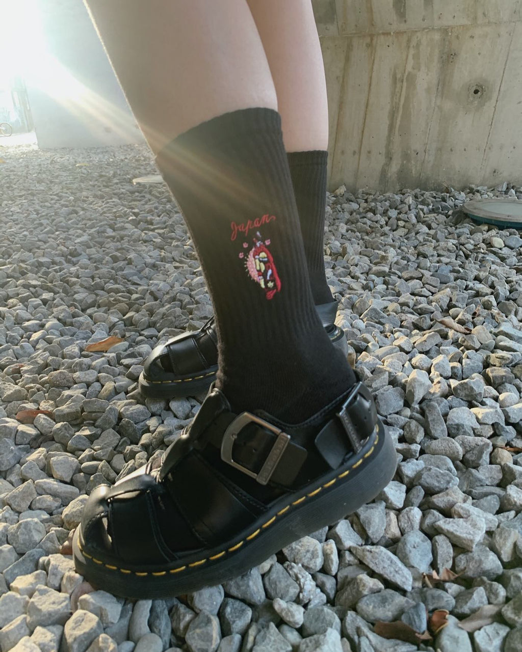 AFTERWORK "Geisha" Embroidered Crew Socks