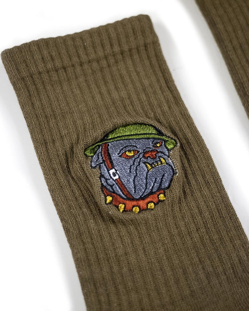 AFTERWORK "Bulldog" Embroidered Crew Socks