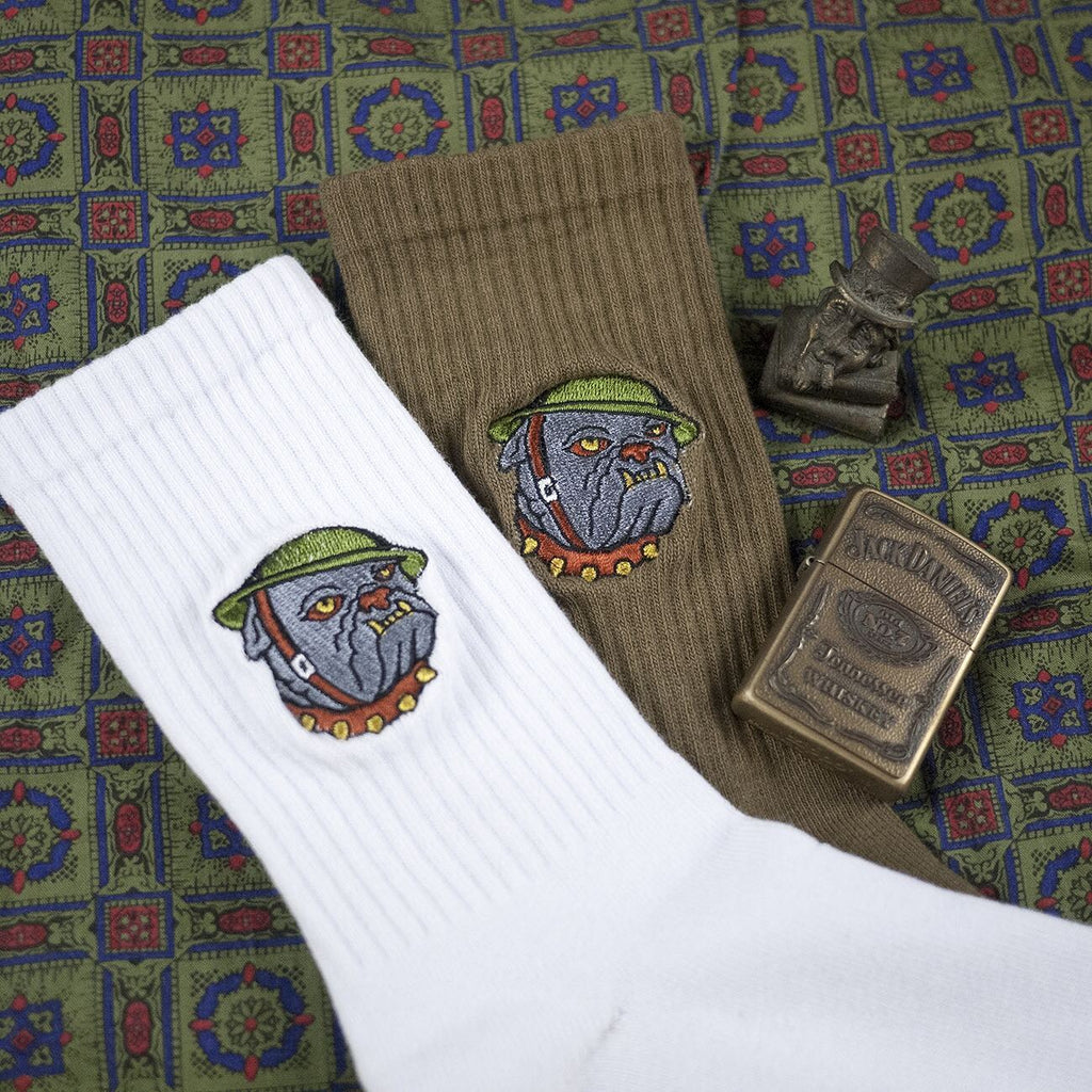 AFTERWORK "Bulldog" Embroidered Crew Socks