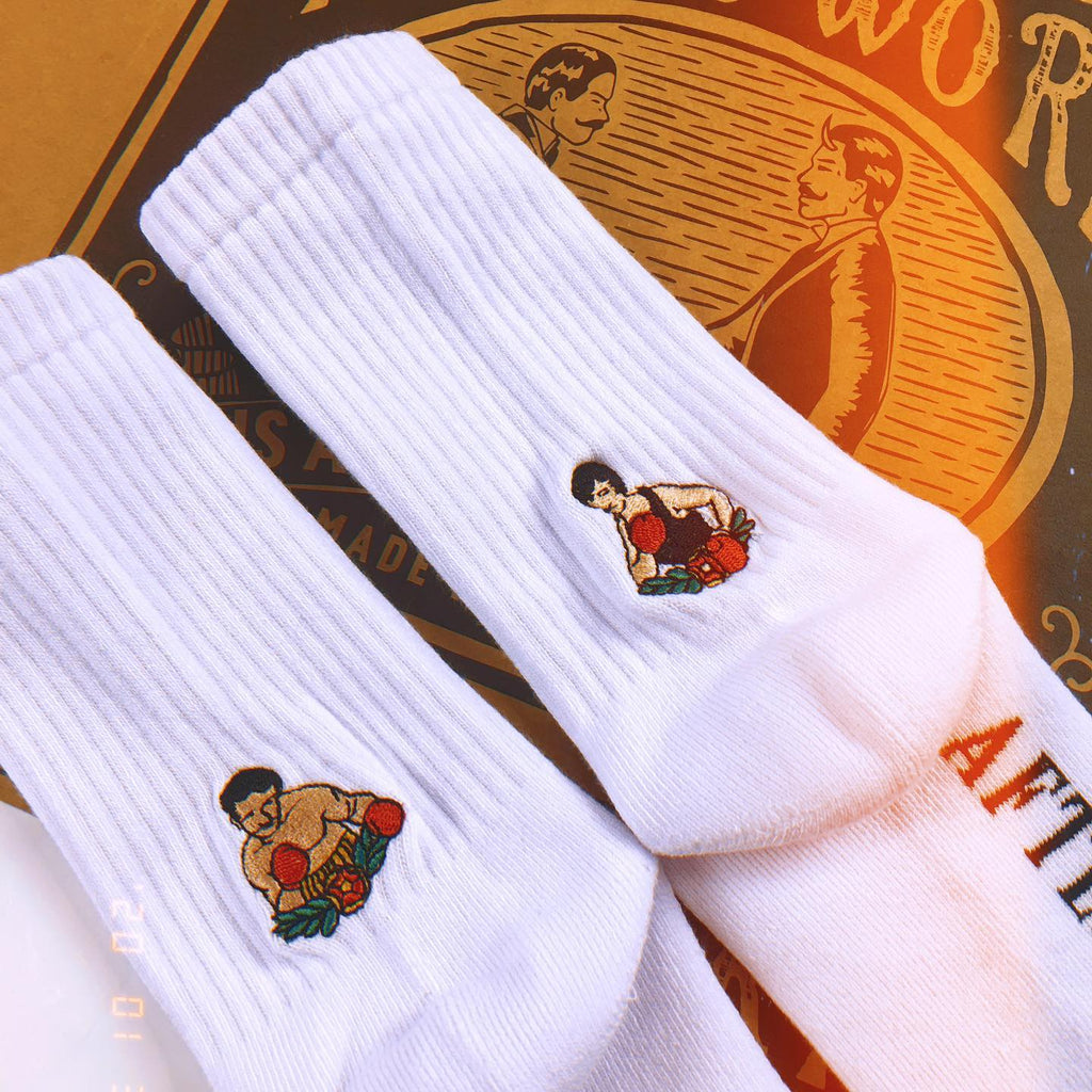 AFTERWORK "Boxing Legend" Embroidered Crew Socks