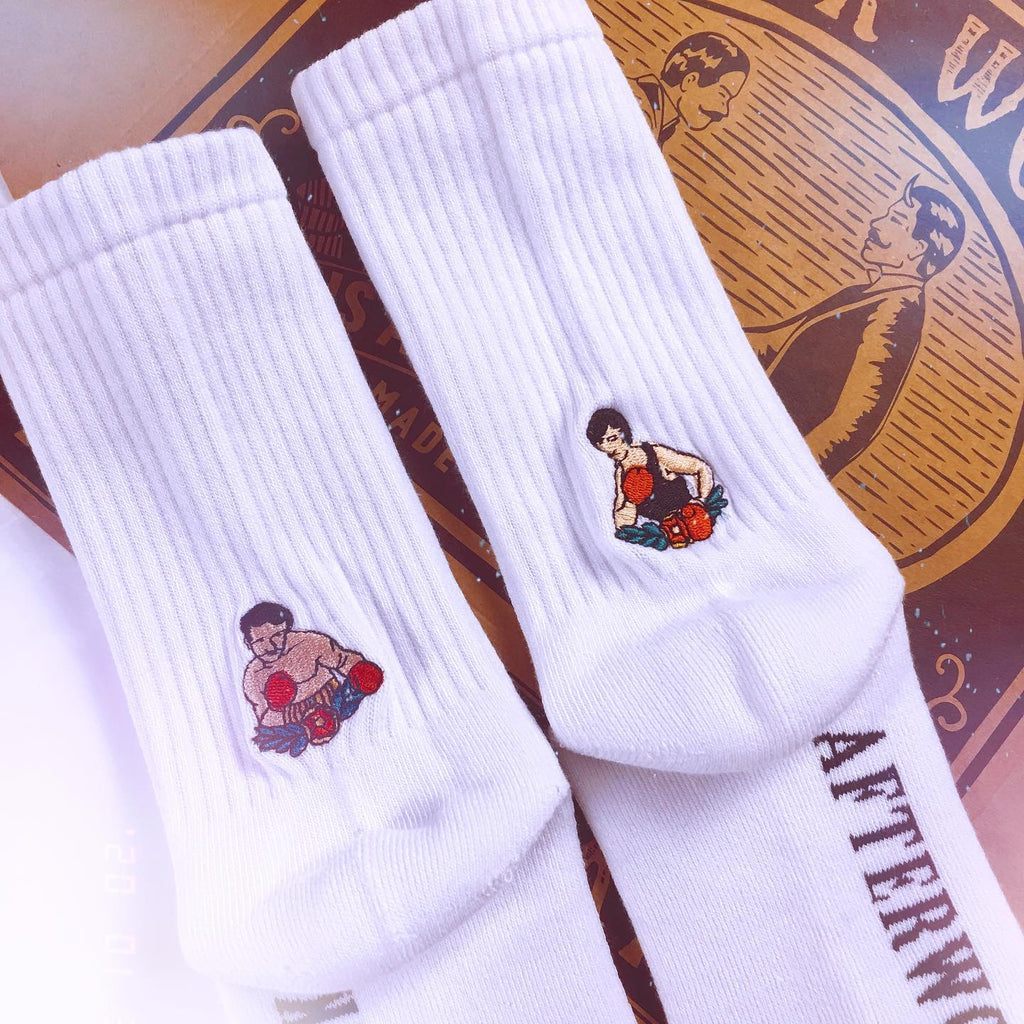 AFTERWORK "Boxing Legend" Embroidered Crew Socks