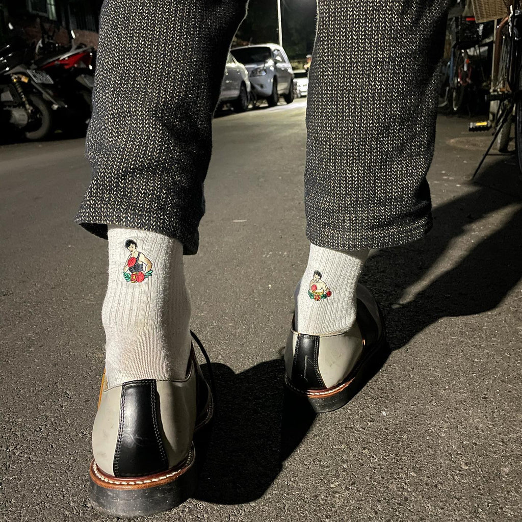AFTERWORK "Boxing Legend" Embroidered Crew Socks