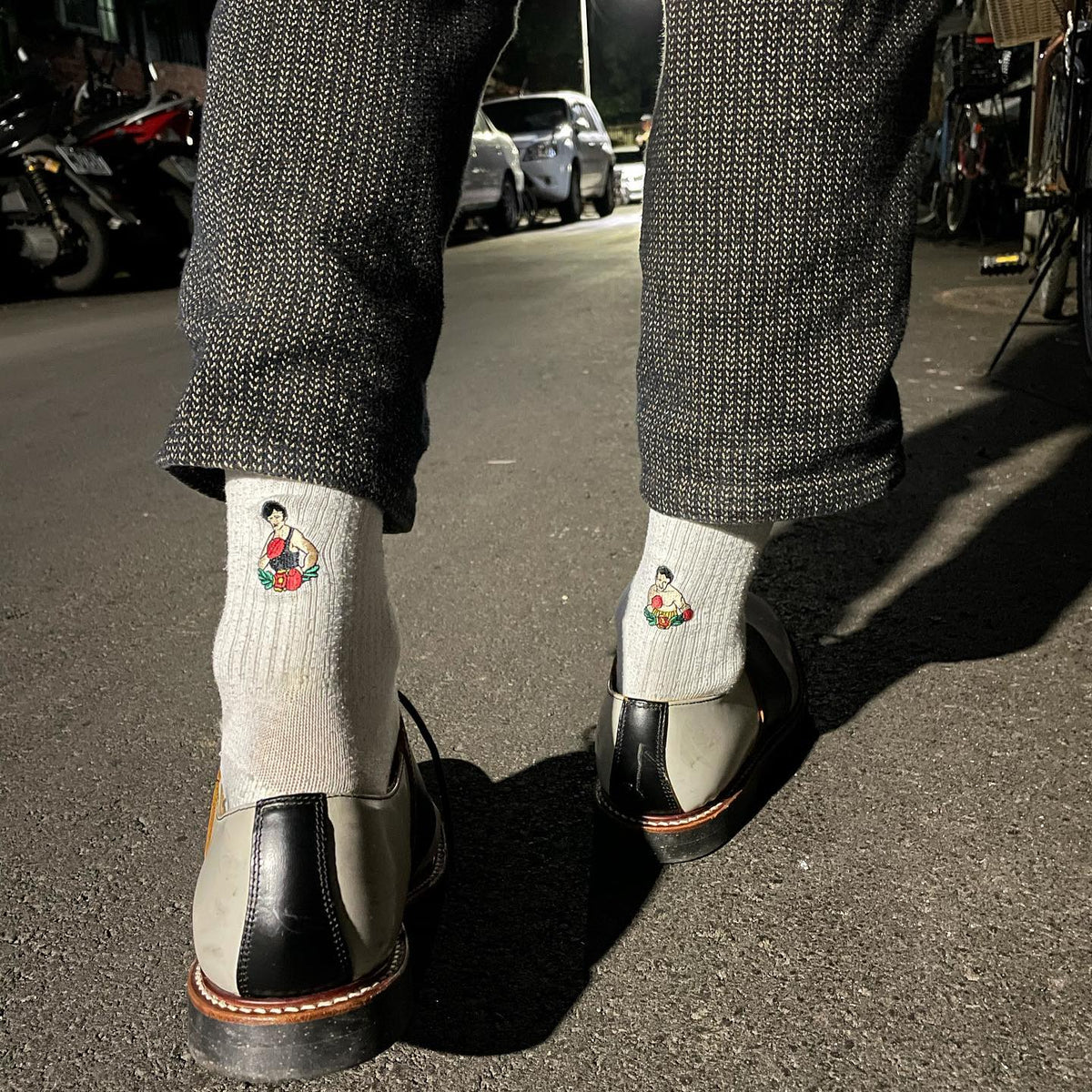 AFTERWORK "Boxing Legend" Embroidered Crew Socks