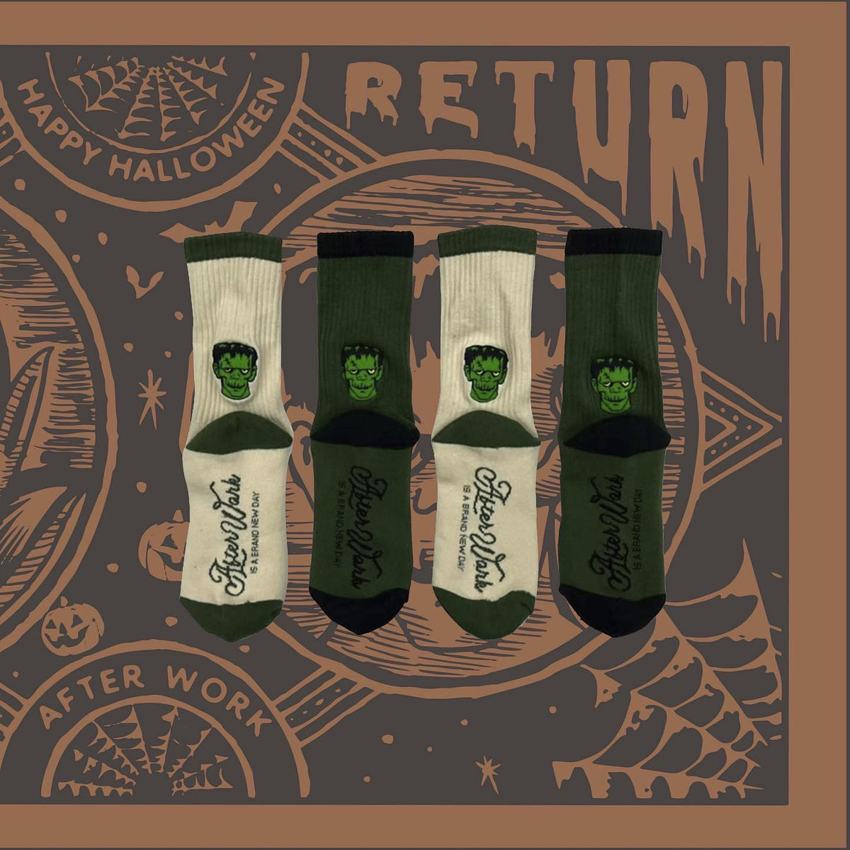 AFTERWORK "Halloween Limited Edition" Embroidered Crew Socks