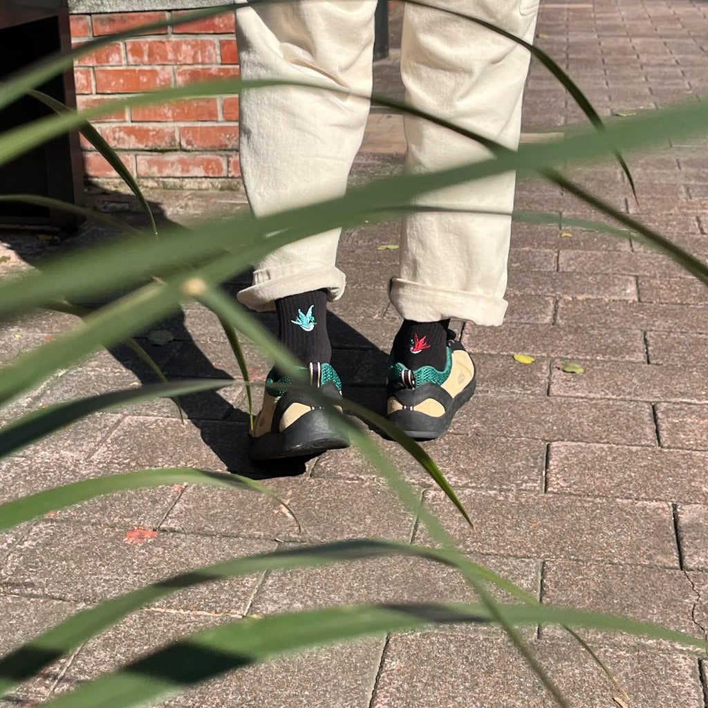 AFTERWORK "Swallow" Embroidered Crew Socks
