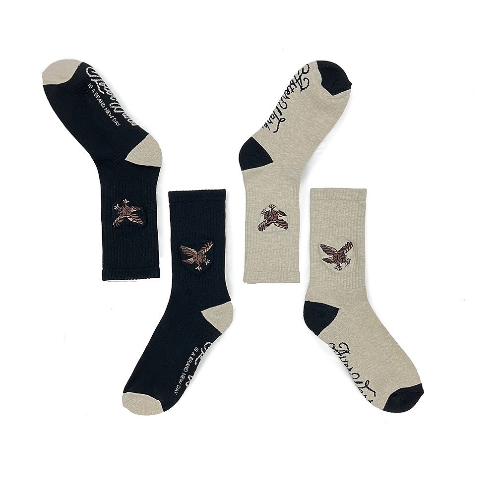 AFTERWORK "Owl" Embroidered Crew Socks