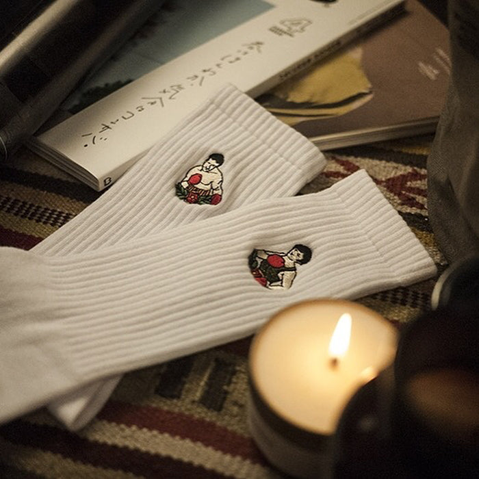 AFTERWORK "Boxing Legend" Embroidered Crew Socks