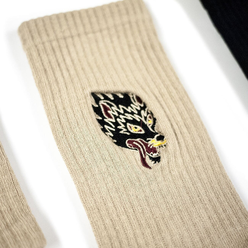AFTERWORK "Tribal Wolf" Embroidered Crew Socks