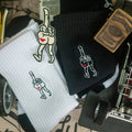 AFTERWORK "Walking Middle Finger" Embroidered Crew Socks