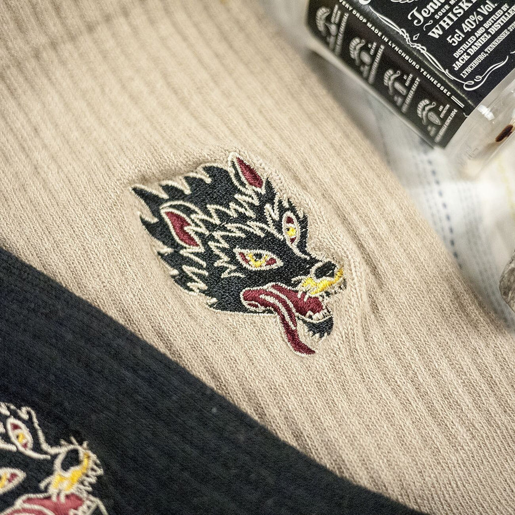 AFTERWORK "Tribal Wolf" Embroidered Crew Socks