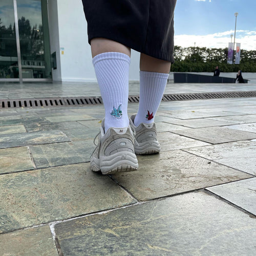 AFTERWORK "Swallow" Embroidered Crew Socks