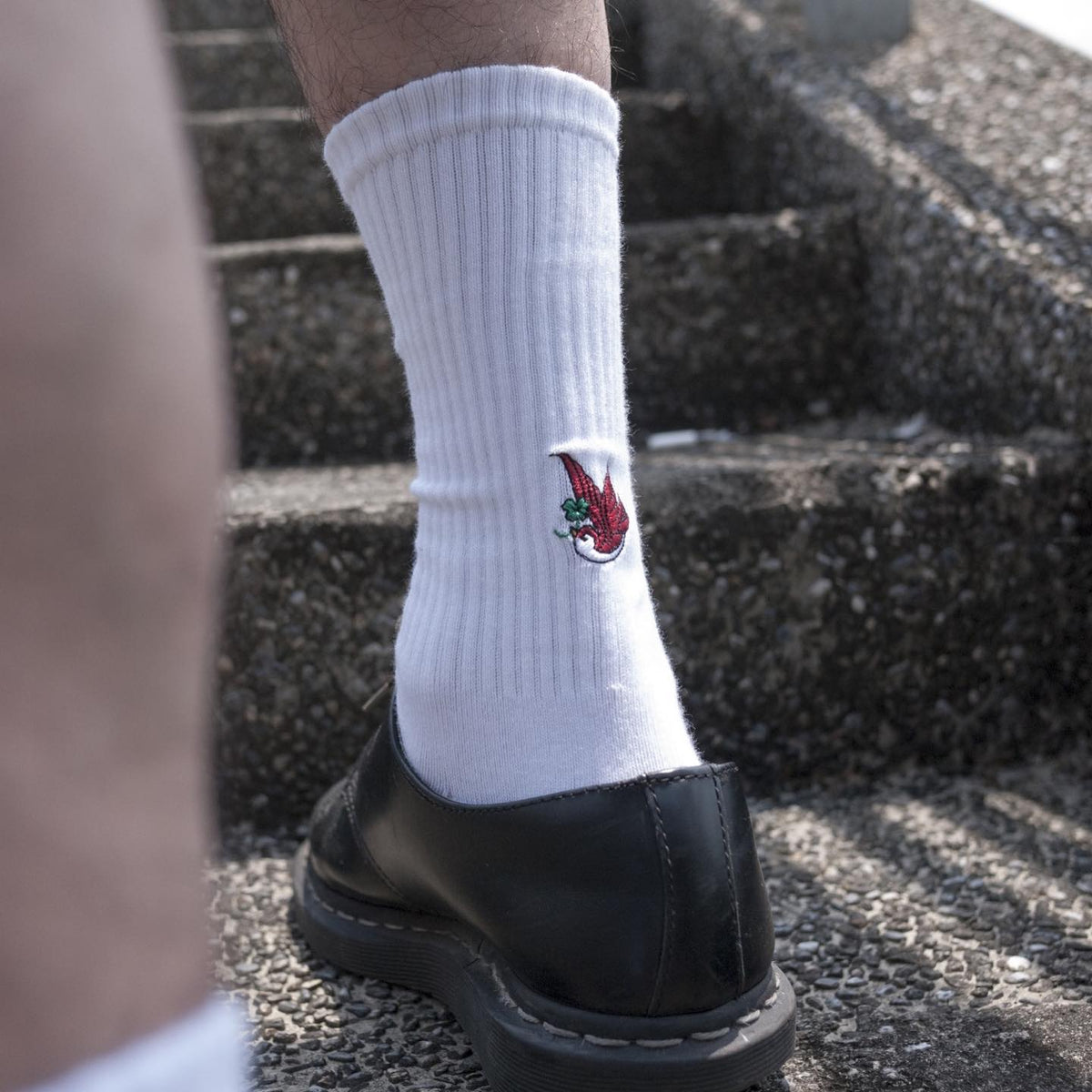 AFTERWORK "Swallow" Embroidered Crew Socks