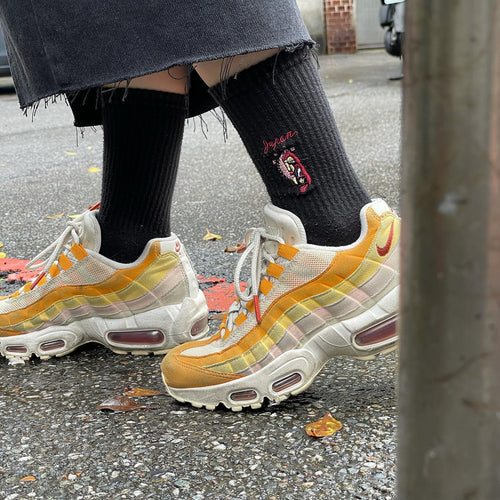 AFTERWORK "Geisha" Embroidered Crew Socks