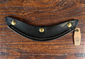 URBAN SOUL MUSE Vintage Short Bound-Edge Leather Helmet Visor - Black
