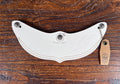 URBAN SOUL Vintage Lightning Stitched Short Leather Helmet Visor - White